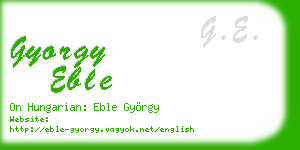 gyorgy eble business card